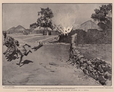Les indigènes Baralong à Mafeking effrayés par un obus - Georges Bertin Scott